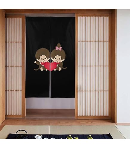 Amazon｜モンチッチ 暖簾 ドアカーテン 防寒カーテン 間仕切りカーテン